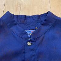 BLUEBLUE JAPAN インディゴ リヨセル ハナビプリント スタンドカラーシャツ ウイメンズ