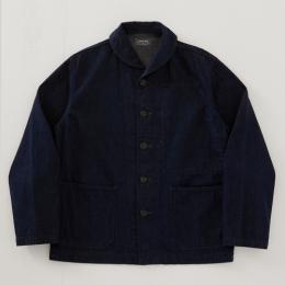 セルビッジライトデニムUSNショールカラーカバーオール