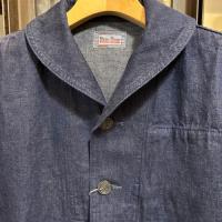 セルビッジライトデニムUSNショールカラーカバーオール