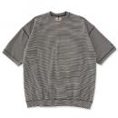 9.5oz ストレッチフライス ミジンボーダーヘムリブ ショートスリーブTシャツ