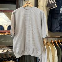 9.5oz ストレッチフライス ミジンボーダーヘムリブ ショートスリーブTシャツ