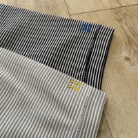 9.5oz ストレッチフライス ミジンボーダーヘムリブ ショートスリーブTシャツ