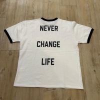 ガーゼウラケHRMプリントリンガーTEE