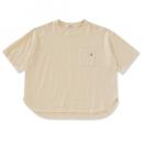 H R MARKET WWスラブテンジクHエンブロイダリーラウンドヘムSS TEE