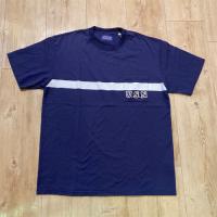  ネイビーエンブロイダリー ワンライン ショートスリーブ ポケットTシャツ
