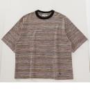 残糸リサイクルマルチボーダードロップショルダーTEE