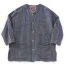 LINEN DENIM NOCOLLAR HS SHIRT