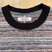 残糸リサイクルマルチボーダードロップショルダーTEE