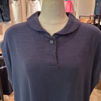 BLUE BLUE ヘビースラブテンジク ショールカラーポロワンピース