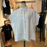 H.R.MARKET パッチワークレースフレンチスリーブシャツ