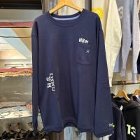 HRMハンドエンブロイダリー ナローリブポケットLS TEE