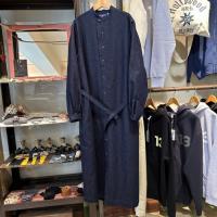 BLUE BLUE JAPAN ゴールドヤーンインディゴ バンドカラーシャツワンピース