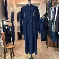 BLUE BLUE デニムパッチワーク2ポケットワークワンピース