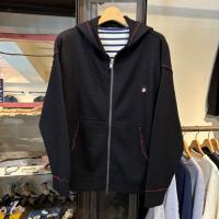 ボイルドメリノウール ハンドステッチジップフーディ